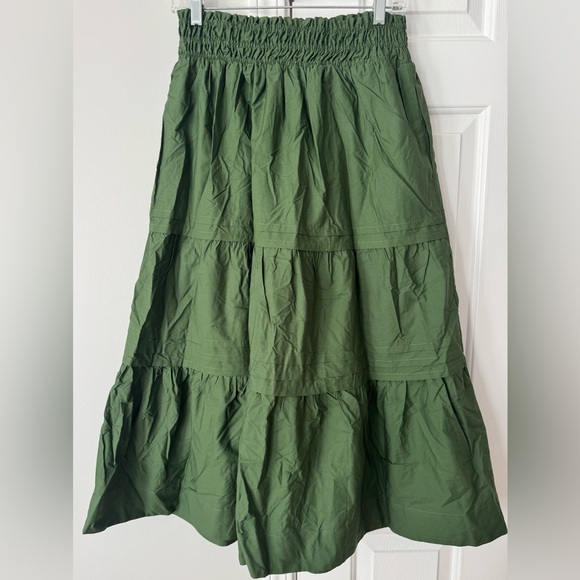 Anthropologie The Somerset Poplin Tiered Maxi Skirt, Size SP - Picture 10 of 11